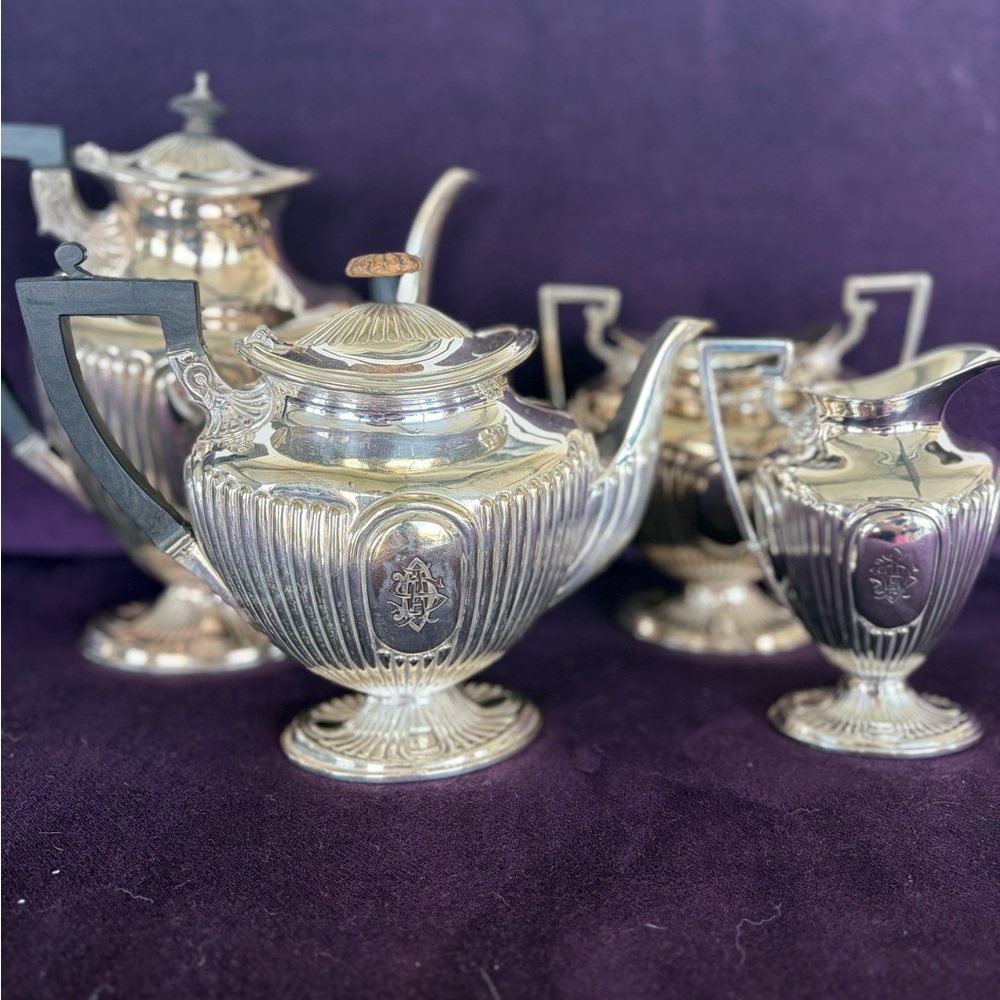 Vintage Silver Plated Tea Set - Silver Finish